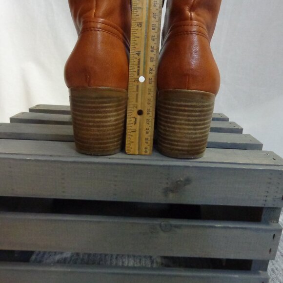 Arturo Chiang Size 9M Masin Orangish Brown Leather Boots - Picture 8 of 16